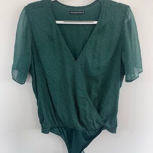 Abercrombie & Fitch Green Wrap Thong Bodysuit- Size Large